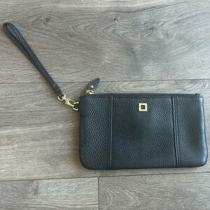 LODIS Black Pebbled Leather Wristlet
